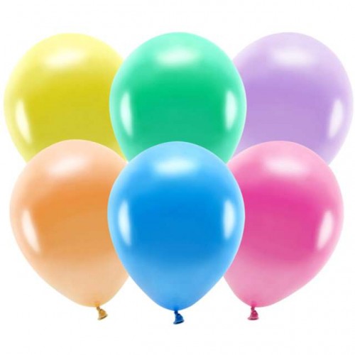 PartyDeco Balony Eco 26 cm metalizowane mix 10 szt.