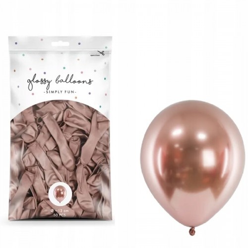 Balony Glossy w kolorze różowym 50 szt