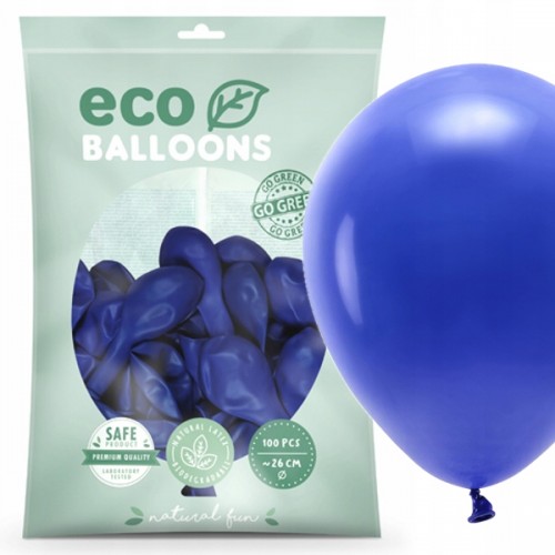 Balony Eco pastelowe 26 cm, granat, 100 szt.