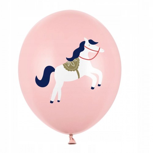 Balony 30 cm, Konik, Pastel Pale Pink 6 szt.